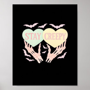 Poster Cansado - Mão De Esqueleto Segurando Corações Doce