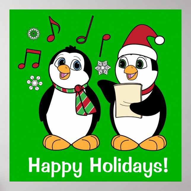 Pôster Cantando Pinguins de Natal (Frente)