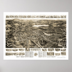 Pôster Cantão, mapa panorâmico das MÃES - 1918