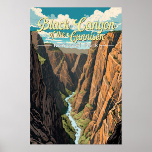 Poster Cantão Negro Da Arte Do Parque Nacional De Gunniso