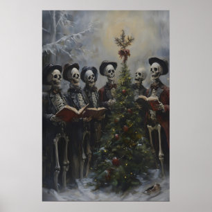 Poster Cantarolas de Natal do Esqueleto Assustador Arte I
