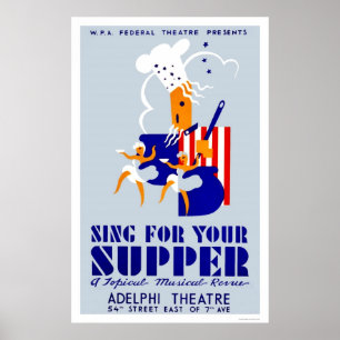 Pôster Cante para o Musical da ceia WPA 1939