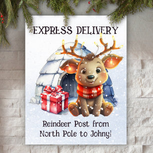 Poster Canteiro de Cana-de-Água Pastel Reindeers Natal