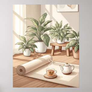 Poster Canto de Ioga Minimalista Espaço de Meditação Calm