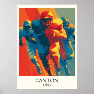 Poster Canton Ohio City Pride Futebol Hall da Fame Art