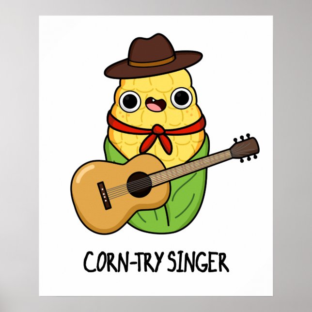 Poster Cantor de Milho Funny Corn Pun (Frente)