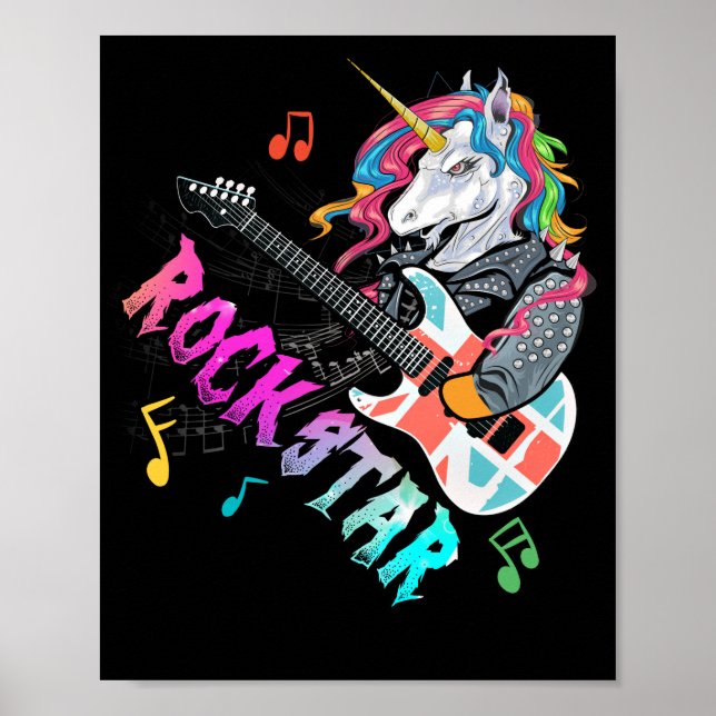 Poster Cantor de Música de Rockin', estrela do Unicorn Ro (Frente)