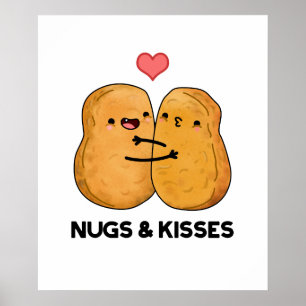 Poster Canucas E Beijos Galinhas Cute Nugget Pun
