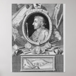 Pôster Canute o grande (d.1035) rei de Inglaterra,