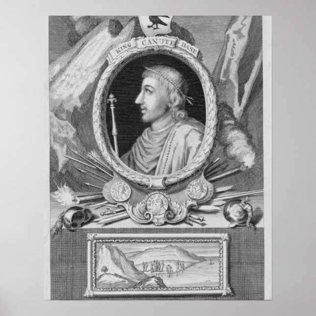 Pôster Canute the Excelente (d.1035) King of England, Din (Frente)