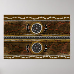 Poster Canvas Aboriginal de Arte - reunião de comidas fem