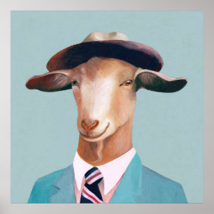 Poster Canvas Billy Goat_Funny Goat  Decor Home