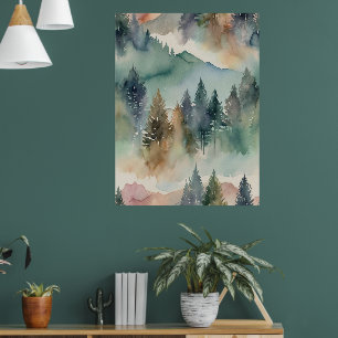 Poster Canvas de Aquarela Muro de abstrato