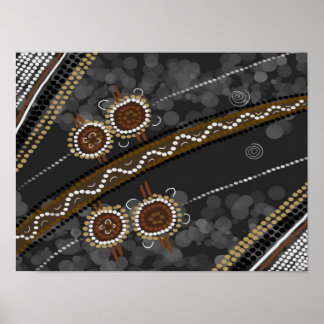 Poster Canvas de Arte Aboriginal - Tribos Perdidas
