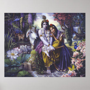 Pôster canvas de Casal All-Attrative Radha Krishna