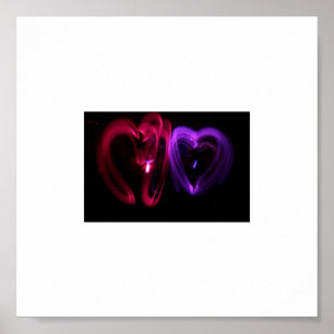 Pôster Canvas de Corações Laser