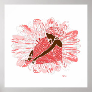 Poster canvas de fachada da mulher africana tribal de flo