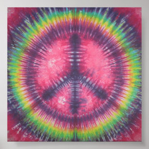 Pôster Canvas de Sinais de Paz Roxo Tie Dye