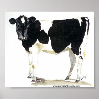 Poster canvas de vaca branca e negra
