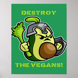 Poster Canvas do Cavaleiro Anti Vegan Avocado