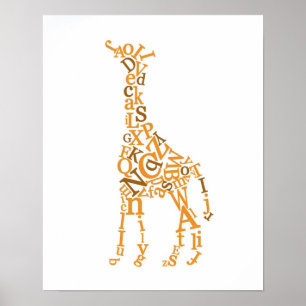 Pôster Canvas do girafa
