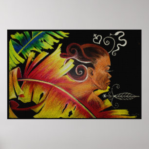 Poster Canvas do mosaico II da chama IV