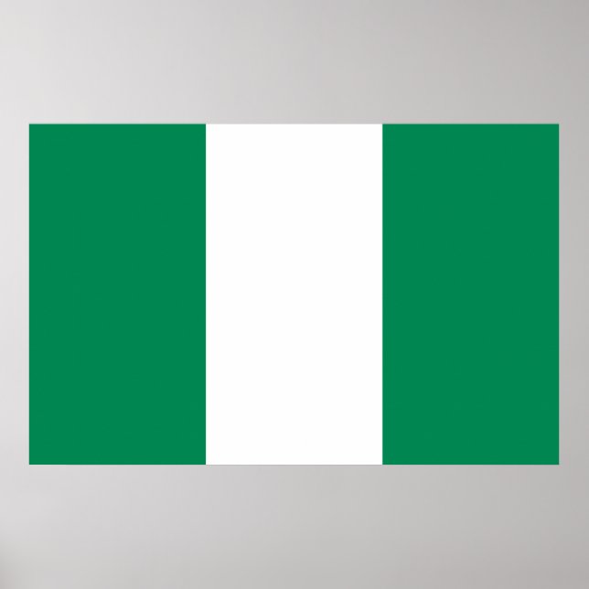 Poster Canvas impressas com bandeira da Nigéria (Frente)
