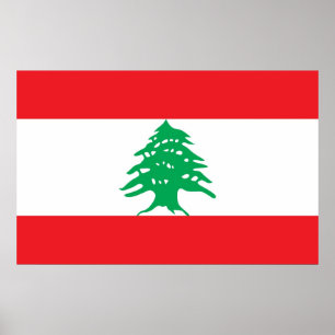 Pôster Canvas Impressas com Bandeira do Líbano