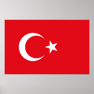 Poster Canvas impressas com sinalizador da Turquia