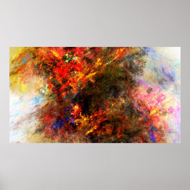 Poster Canvas paint stroke fractal math (Frente)
