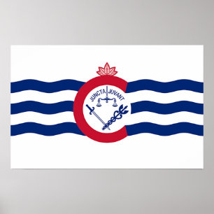 Poster Canvas Print com Flag de Cincinnati, EUA