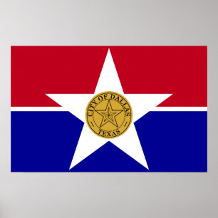 Poster Canvas Print com Flag de Dallas, EUA