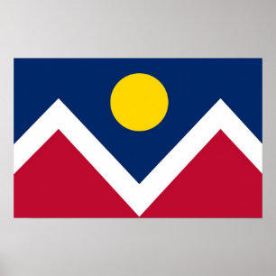 Poster Canvas Print com Flag de Denver, Colorado, EUA