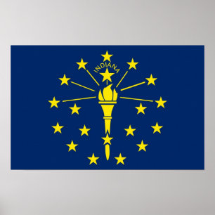 Poster Canvas Print com Flag de Indiana, EUA