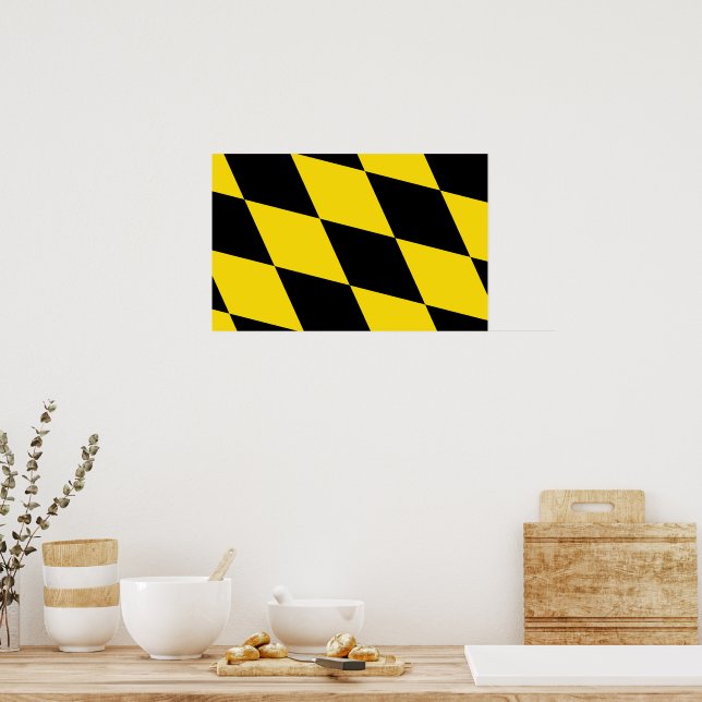 Poster Canvas Print com Flag de Munique, Baviera (Cozinha)