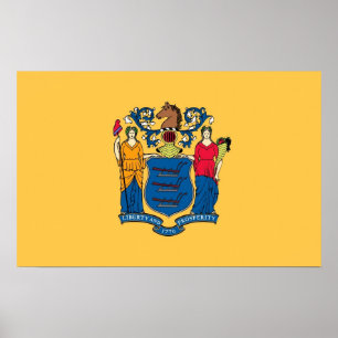Poster Canvas Print com Flag de New Jersey, EUA