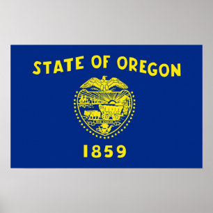 Poster Canvas Print com Flag de Oregon, EUA
