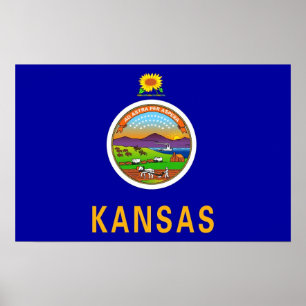 Pôster Canvas Print com Flag do Kansas, EUA