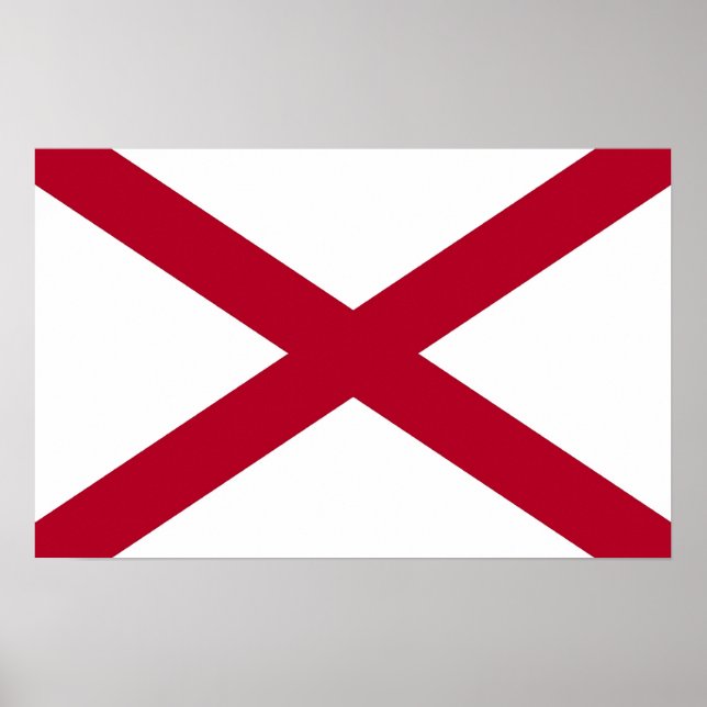 Pôster Canvas Print with Flag of Alabama, EUA (Frente)