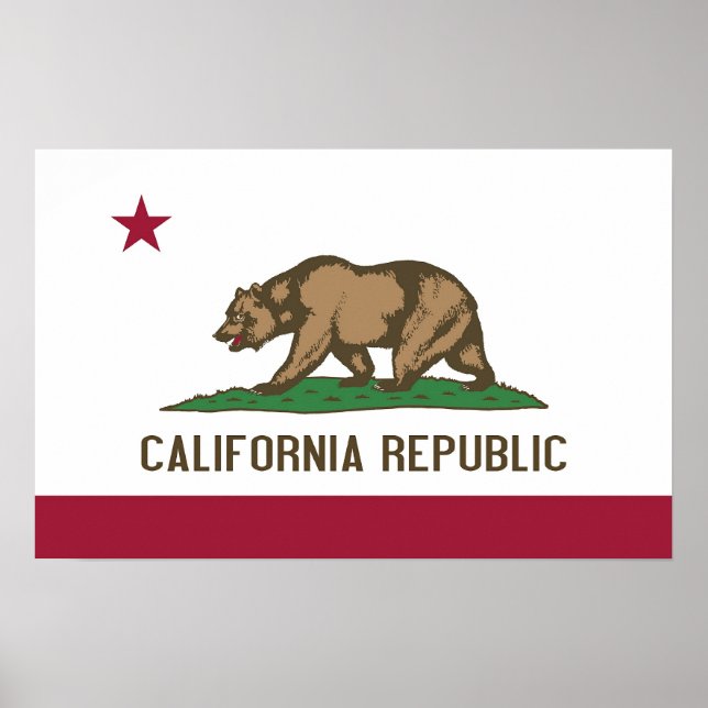 Pôster Canvas Print with Flag of California, EUA (Frente)