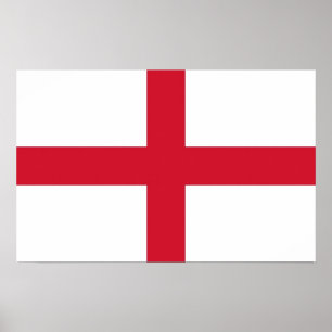 Poster Canvas Print with Flag of England