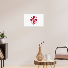 Poster Canvas Print with Flag of Florence, Itália