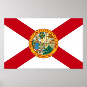 Pôster Canvas Print with Flag of Florida, EUA