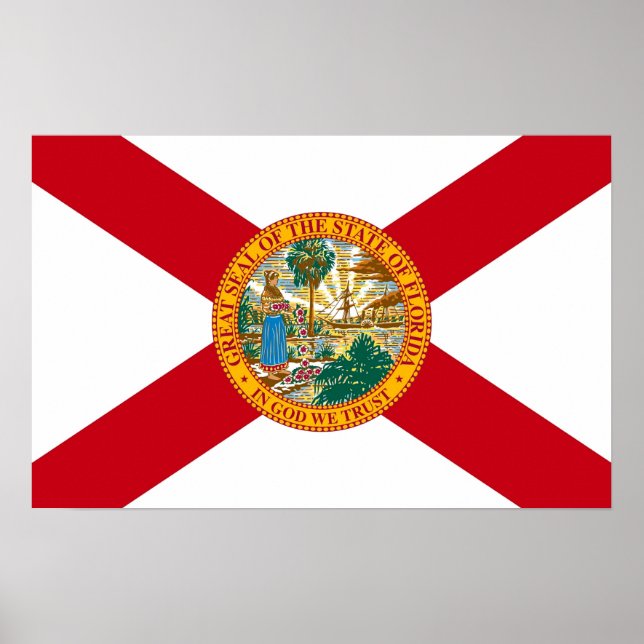 Pôster Canvas Print with Flag of Florida, EUA (Frente)