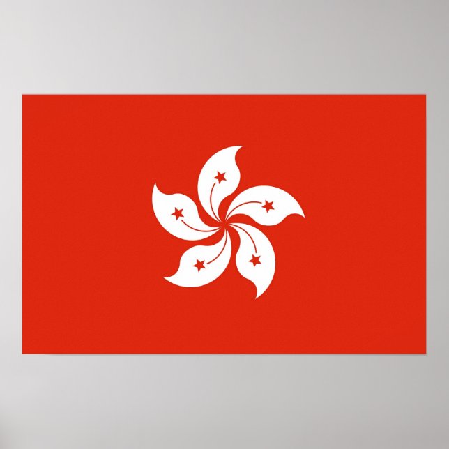 Poster Canvas Print with Flag of Hong Kong, China (Frente)