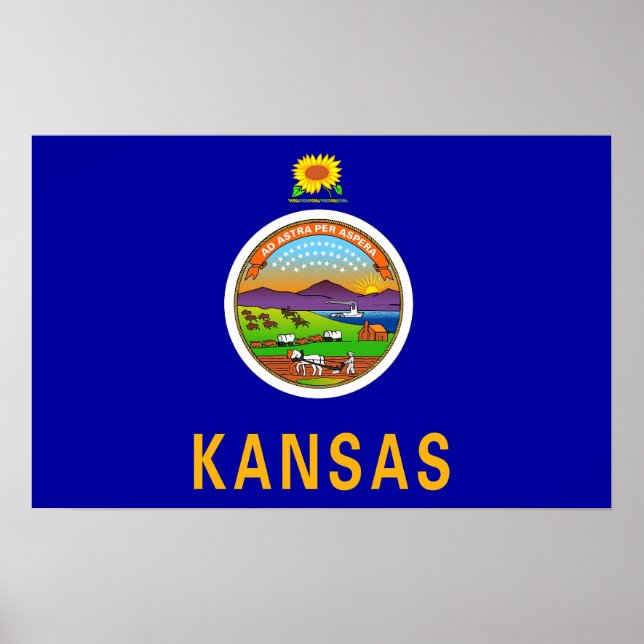 Pôster Canvas Print with Flag of Kansas, EUA (Frente)
