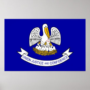 Poster Canvas Print with Flag of Louisiana, EUA