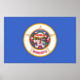 Pôster Canvas Print with Flag of Minnesota, U.S.A.
