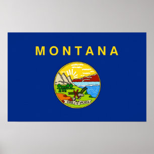 Poster Canvas Print with Flag of Montana, EUA