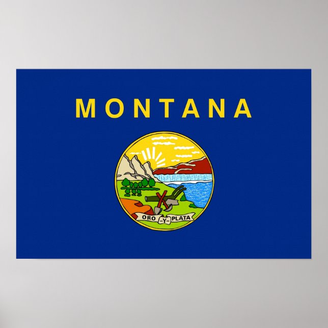 Poster Canvas Print with Flag of Montana, EUA (Frente)